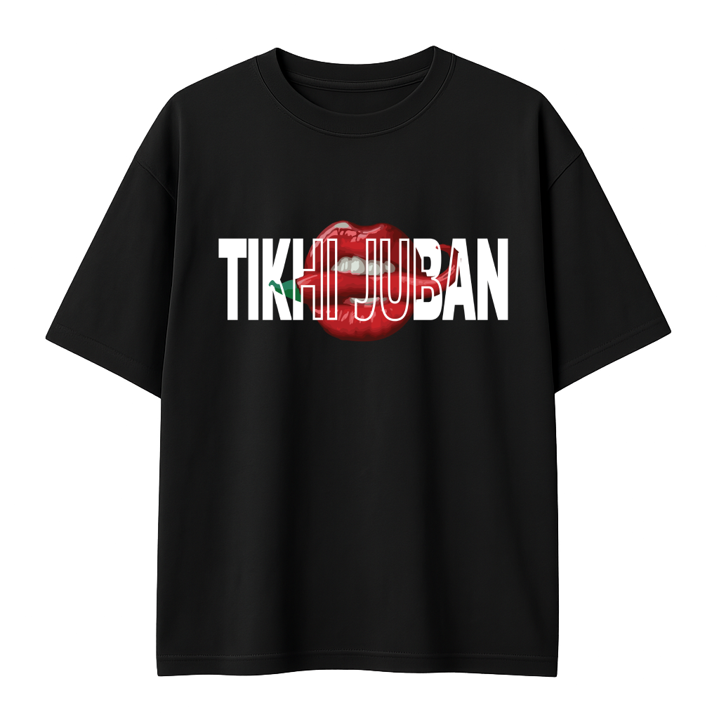 Oversized Graphic T-Shirt | Tikhi Juban by Shruti Salve | Premium 260 GSM Cotton Streetwear India
