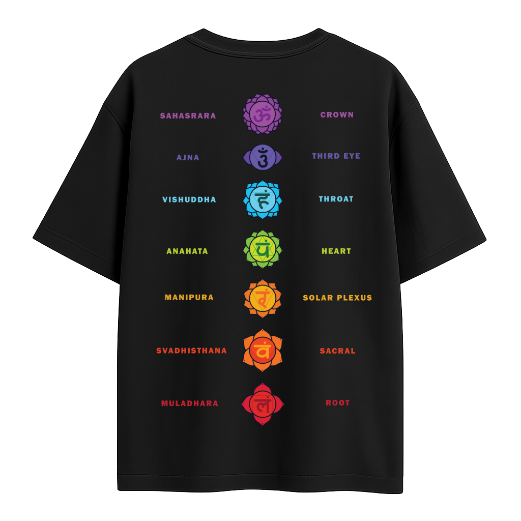 Oversized Graphic T-Shirt | 7 Chakras by Shruti Salve | Premium 260 GSM Cotton Streetwear India