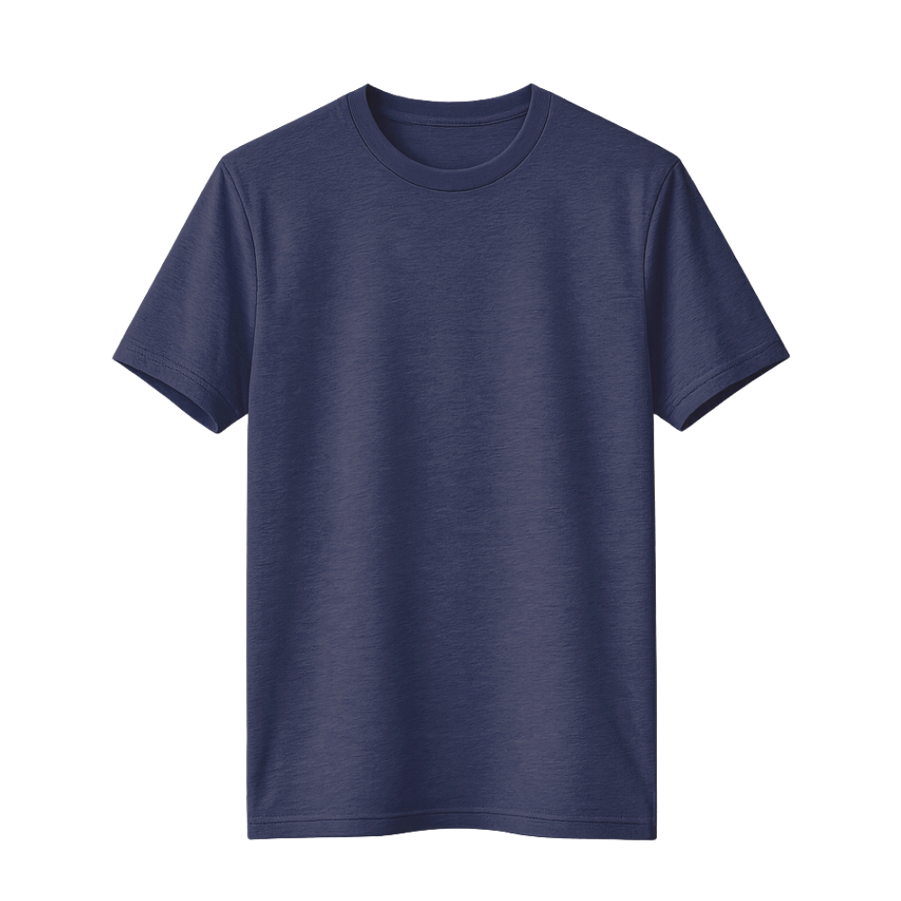 Cotton T-Shirt | Melange Blue | 180 GSM Premium Regular Fit Tee India