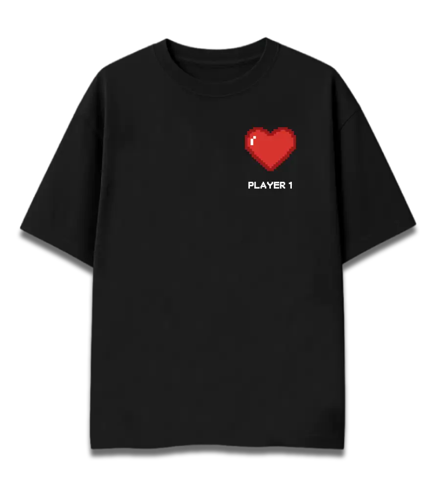 Oversized Graphic T-Shirt | Retro Player Couple by Vanshika | Premium 260 GSM Cotton Streetwear India