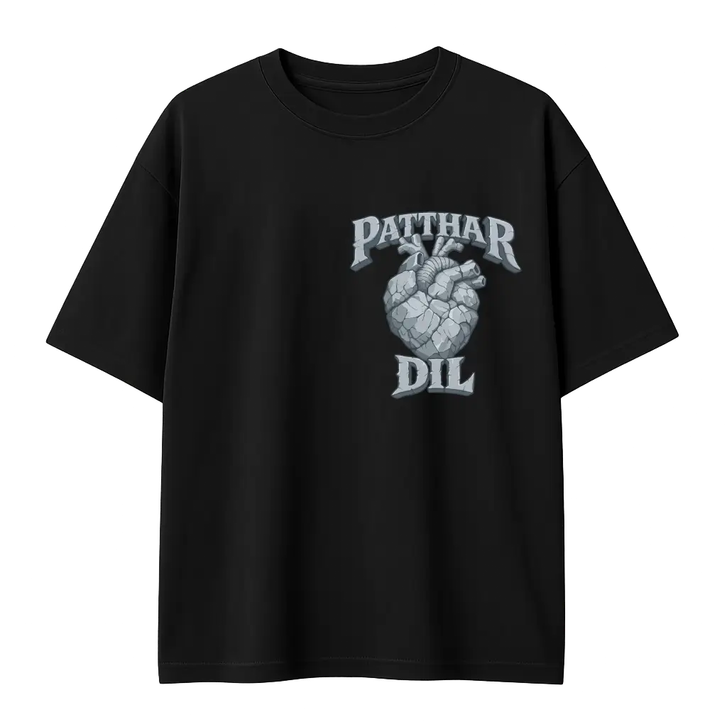 Oversized Graphic T-Shirt | Pathar Dil by Shruti Salve | Premium 260 GSM Cotton Streetwear India